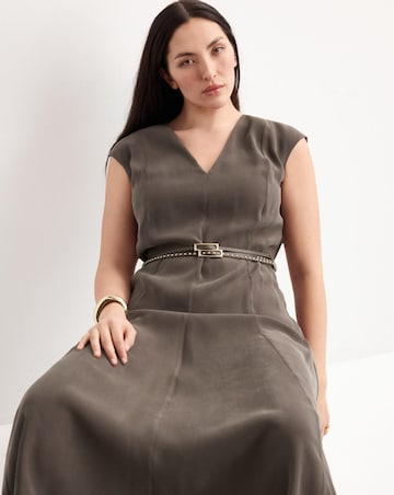 Mango Double-Belt A-Line Dress