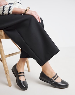 Heavenly Soles Alexis Classic Mary Janes With Two Straps - Extra Wide Fit (EEE)