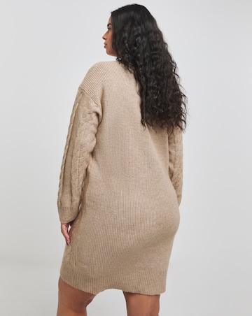 Brown Cable Knit Dress