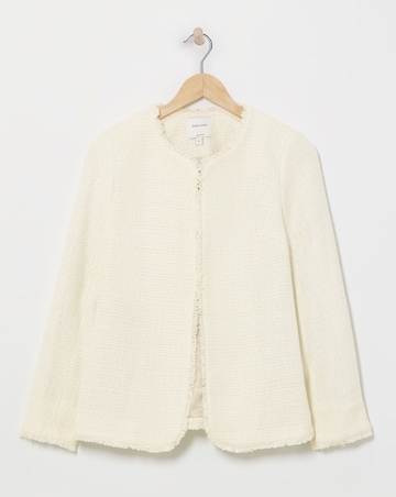 Collarless Boucle Blazer