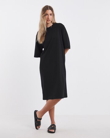 Simply Be Black Midi T-Shirt Dress