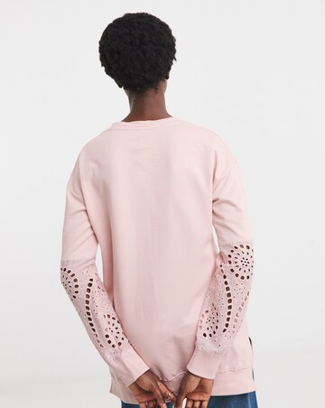 Blush Broderie Sleeve Sweatshirt