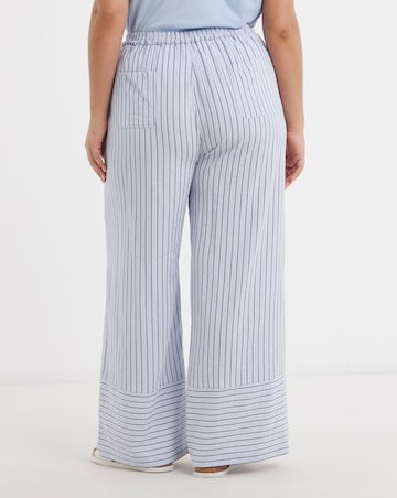 Blue Stripe Wide Leg Trouser