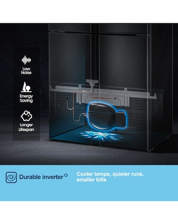 Fridgemaster MQ79394EB American Fridge Freezer- E Rated 175 CM