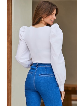 Sosandar Chiffon Sleeve Blouson Top