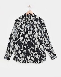 Womens Dipped Back Shirt - Blue Geo