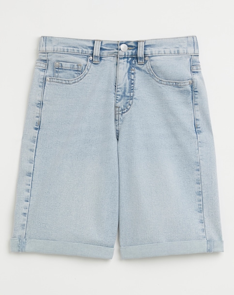 Light Blue 24/7 Knee Denim Shorts