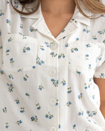 Pour Moi Cloth Revere Collar Shirt And Cropped Trousers PJ Set