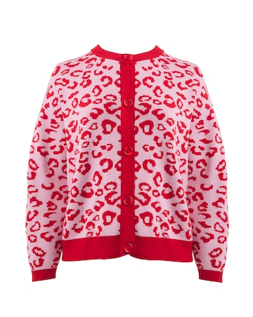 Simply Be Crew Neck Leopard Print Cardigan