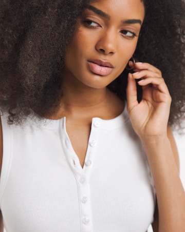 White Henley Vest