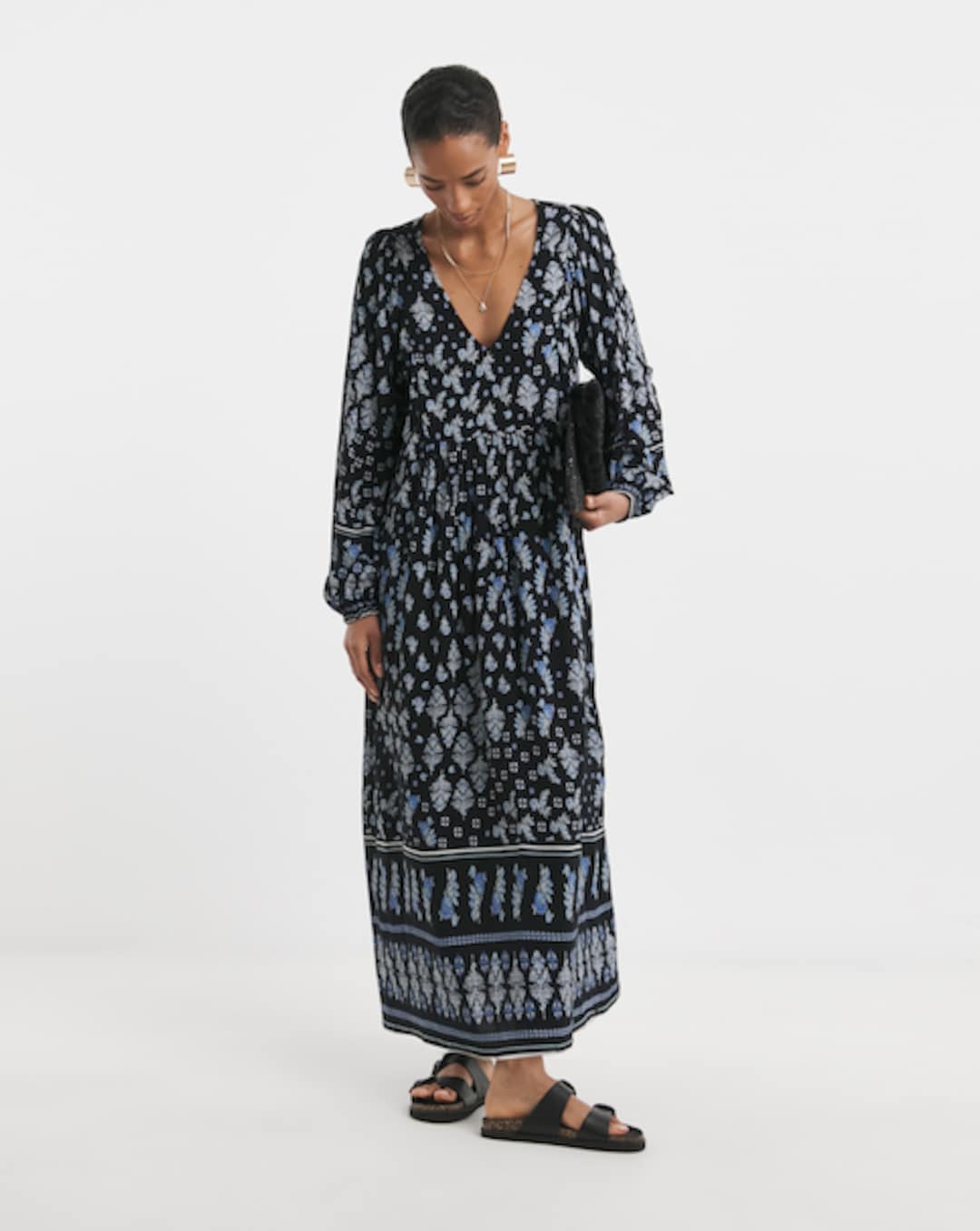 denim and leather dress Cheyenne Scallop Denim Mini Dress / Indigo Blue | MESHKI main image 1