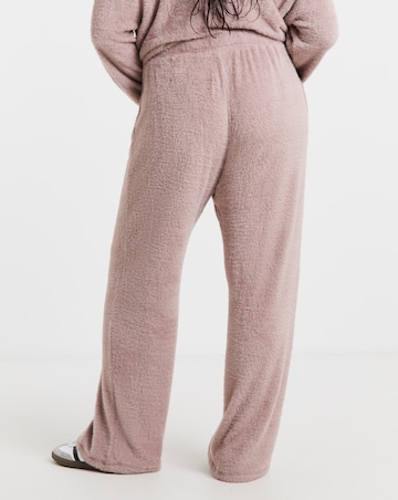 Mocha Fluffy Wide Leg Jogger