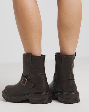 Vada Classic Multi Buckle Biker Boots - Extra Wide Fit (EEE)