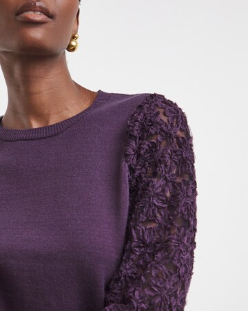 Plum Organza Sleeve Jumper