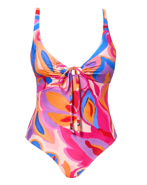 Tie Front Plunge Swimsuit
