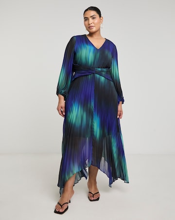 Joanna Hope Asymmetric Pleated Dress