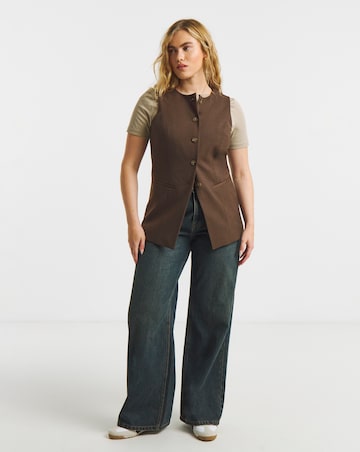 Chocolate Longline Waistcoat