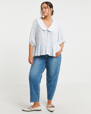Floral Print Soft Cotton Collar Blouse