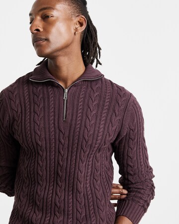 Cable 1/4 Zip Neck Jumper