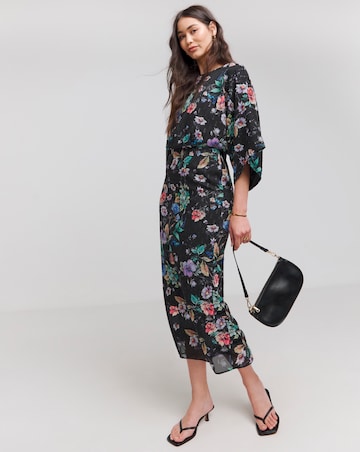 Joanna Hope Printed Batwing Midi Dress