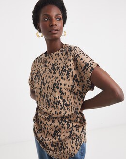 Longline Curved Hem Short Sleeve