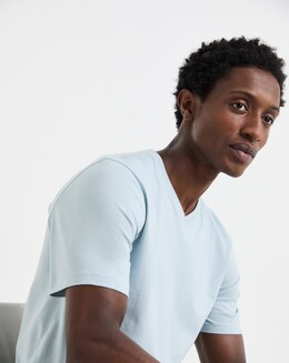 Pure Cotton V Neck T-Shirt Long