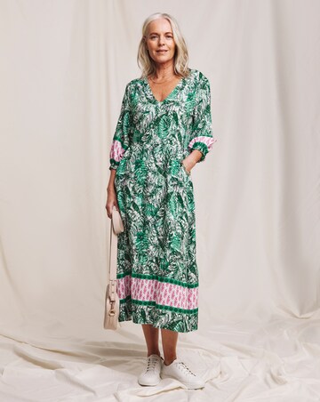 Julipa Border Print Tiered Dress