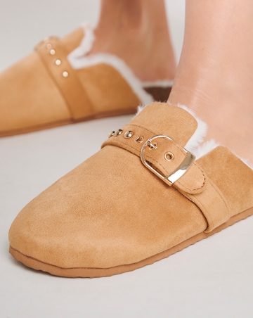 Franny Closed Toe House Shoe With Buckle Detail - Extra Wide Fit (EEE)