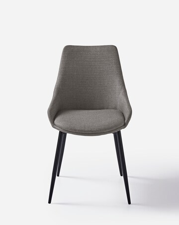 Oslo Panel End Dining Table with 6 Etta Fabric Chairs