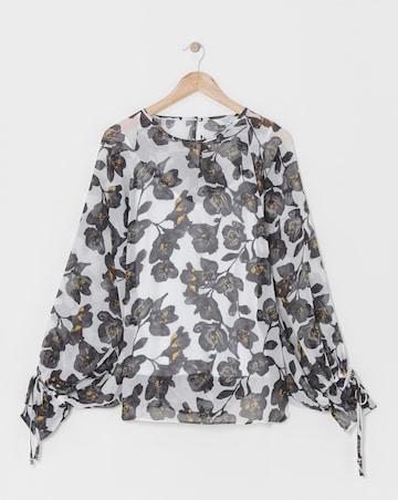 Joanna Hope Tie Sleeve Blouse