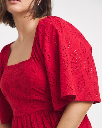 Simply Be Red Broderie Tiered Maxi Dress