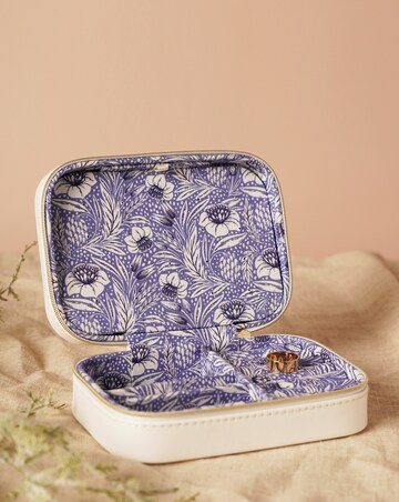 Sophia Lane White & Blue Floral Jewellery Box