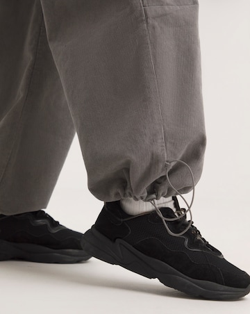 Grey Cord Wide Leg Cargo Jean Coord