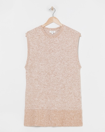 Sleeveless Crew Neck Cosy Longline Vest