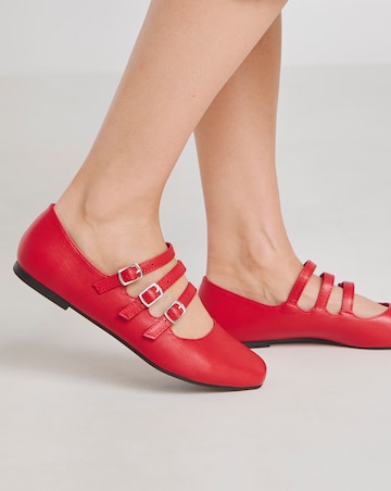 Jemma Multi Strap Mary Jane Ballerina - Extra Wide Fit (EEE)