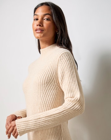 Ro&Zo Oatmeal High Neck Jumper Dress