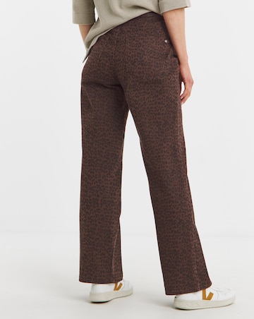 Chocolate Leopard Authentic Wide Leg Jeans