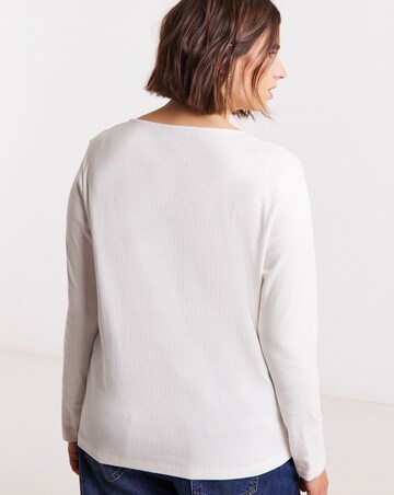 Navy, Khaki & Ecru 3 Pack Long Sleeve Rib Tops