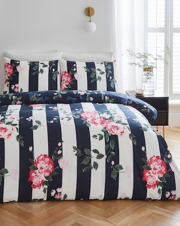 Joanna Hope Ascott Floral Stripe Duvet Cover Set