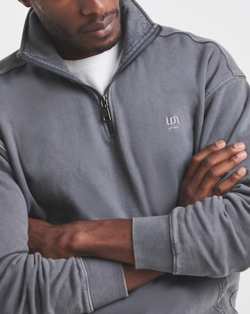 Union Garment Dyed Funnel Neck Sweatshirt-Grey