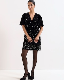 Phase Eight Pennie Velvet Pearl Tunic Dress