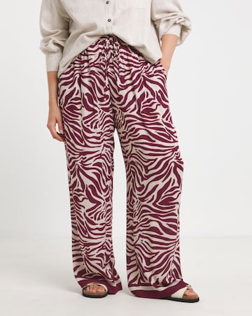 Simply Be Tie Waist Crinkle Wide Leg Trouser