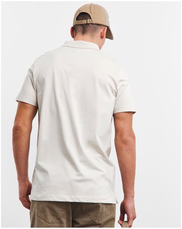 Pure Cotton Jersey Pocket Polo Long Length- Stone Grey