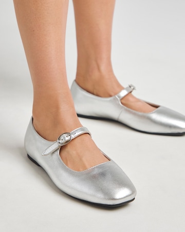 Virginia Mary Jane Flat Shoes - Wide Fit (E)