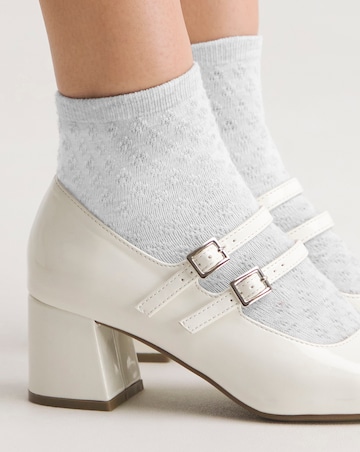 Kody Mary Jane Block Heeled Shoes Wide E Fit