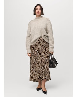 Mango Leopard Print Skirt