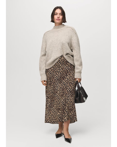 Mango Leopard Print Skirt