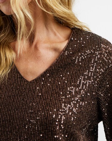 Sequin Sleeve T-Shirt
