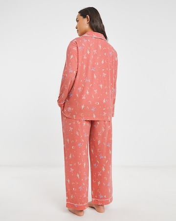 Pretty Lounge Vintage Christmas Print Revere Pyjama Set
