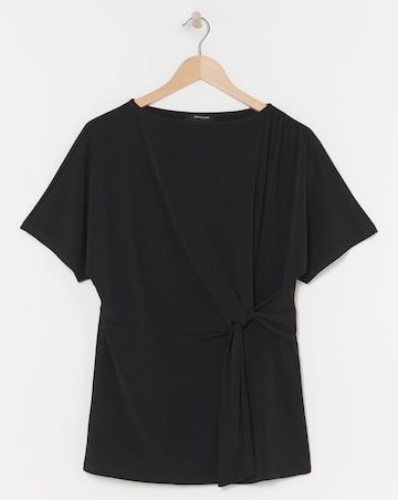 Black Twist Drape Top